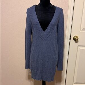 ❤️ 2 for $10 Blue V-Neck Mini Sweater Dress